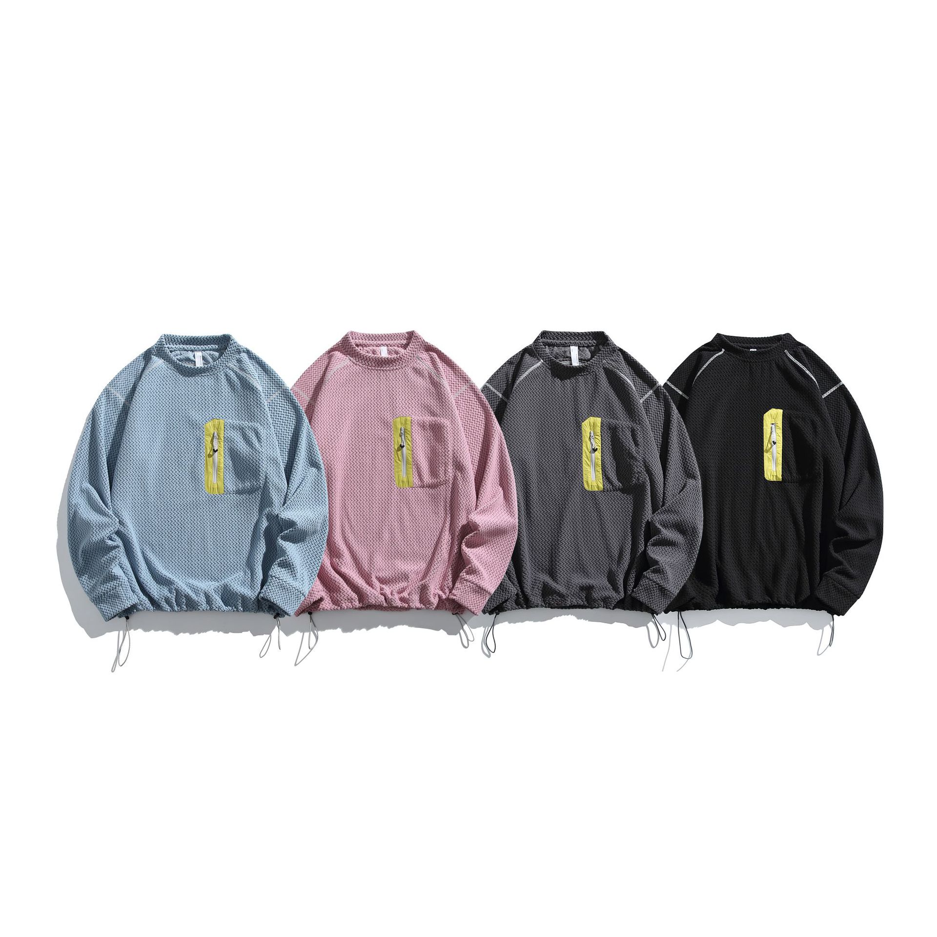 潮牌戶外巴塔波浪圓領衛衣男女款吸溼保暖抓絨長袖T恤上衣