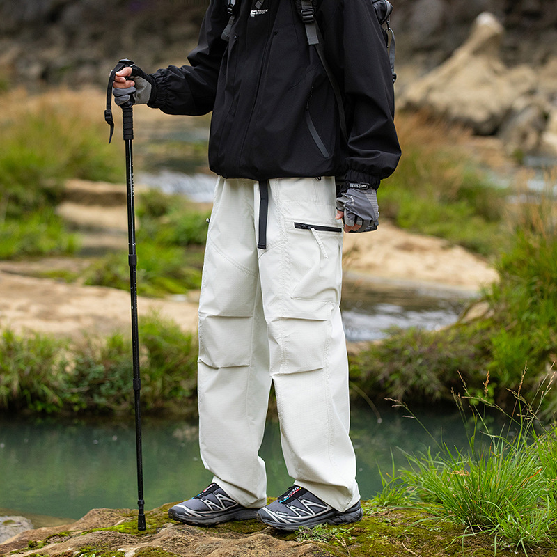 潮牌春季新款戶外三防衝鋒褲男防水一褲兩穿休閒工裝長褲