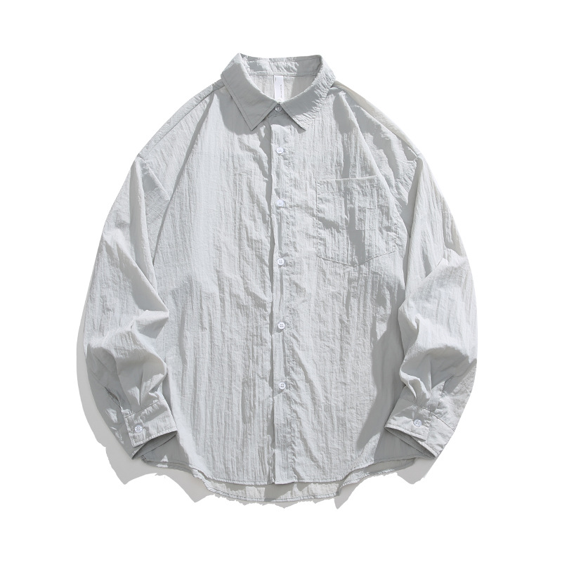 潮牌夏季戶外運動防曬衣男輕薄透氣防紫外線修身情侶款襯衫