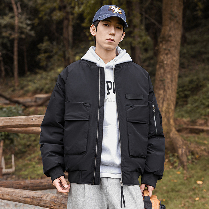 潮牌戶外運動美式飛行夾克棉衣男女保暖純棉麪包服外套棉服