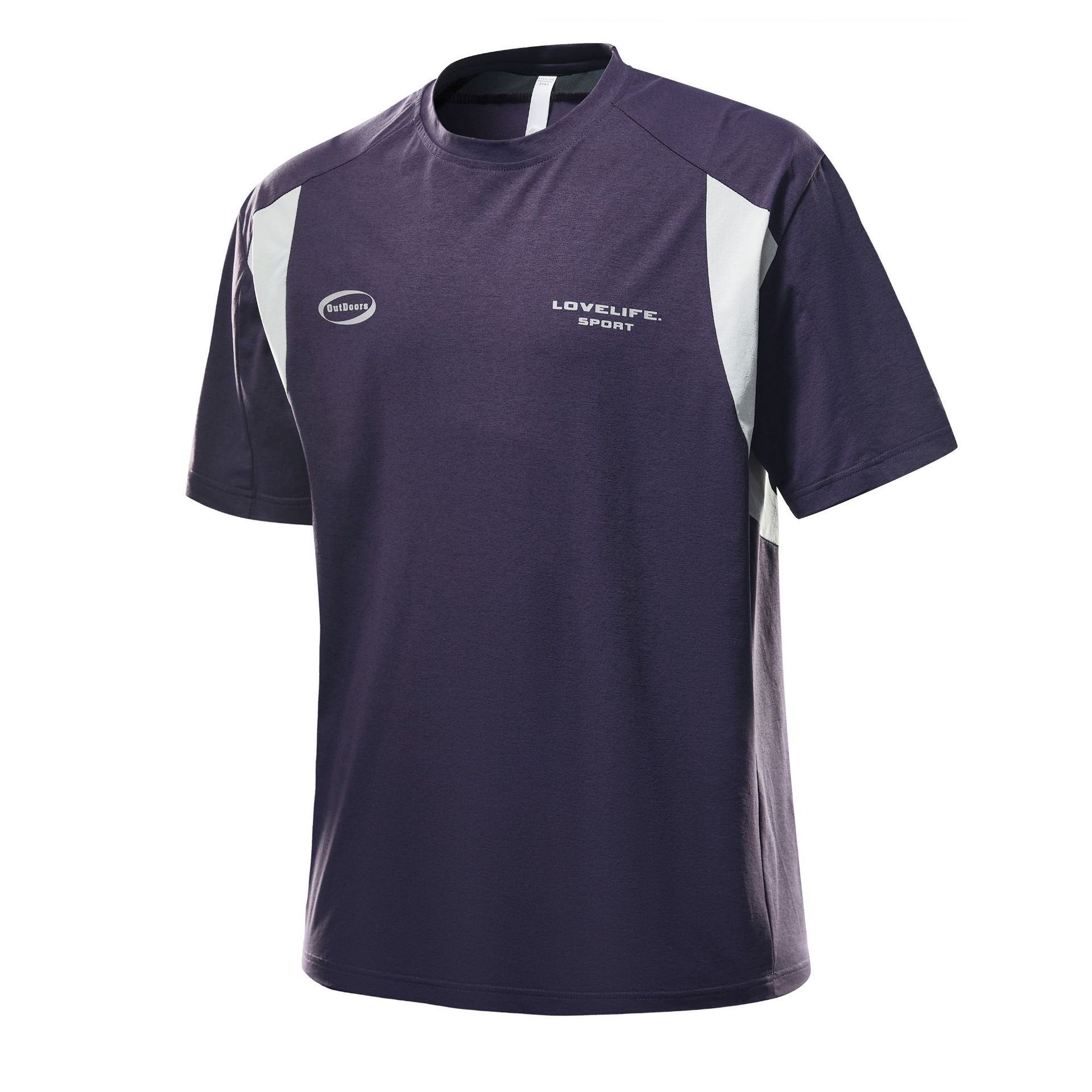 潮牌夏季拼接戶外運動短袖男防曬輕薄冰絲防紫外線寬鬆T恤