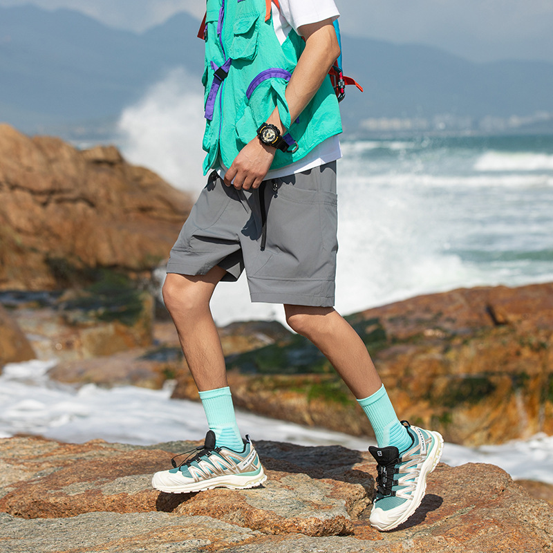 潮牌戶外男短褲夏季山系百搭休閒輕薄透氣寬鬆可收納五分褲
