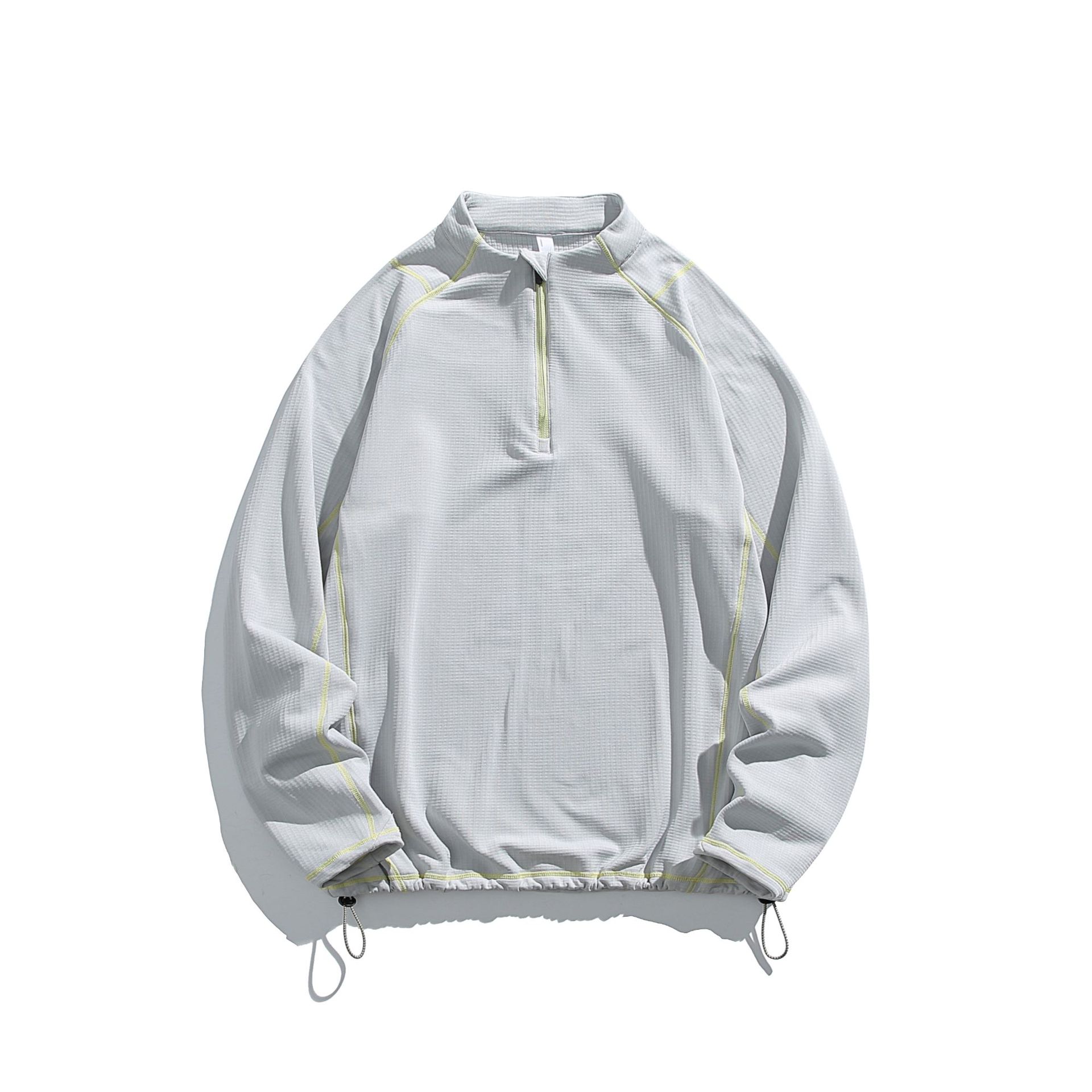 潮牌戶外哈蘇線半拉鍊圓領衛衣男女保暖抗寒抓絨長袖T恤上衣