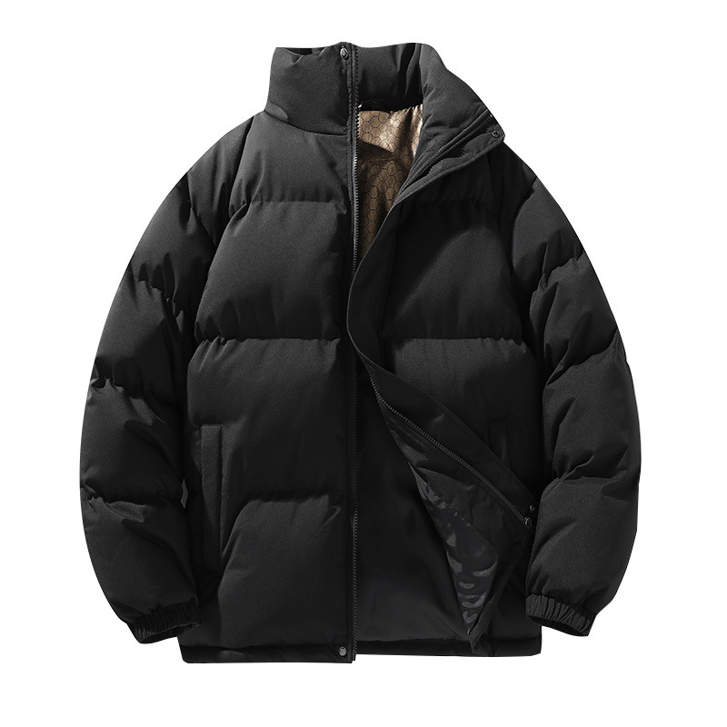 潮牌秋冬石墨烯保暖棉衣男女寬鬆立領麪包服情侶款防風外套
