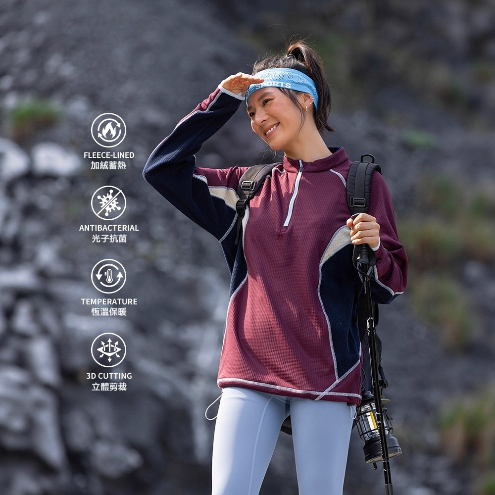 潮牌戶外保暖抗菌長袖男女款加絨衛衣情侶寬鬆運動拼接上衣