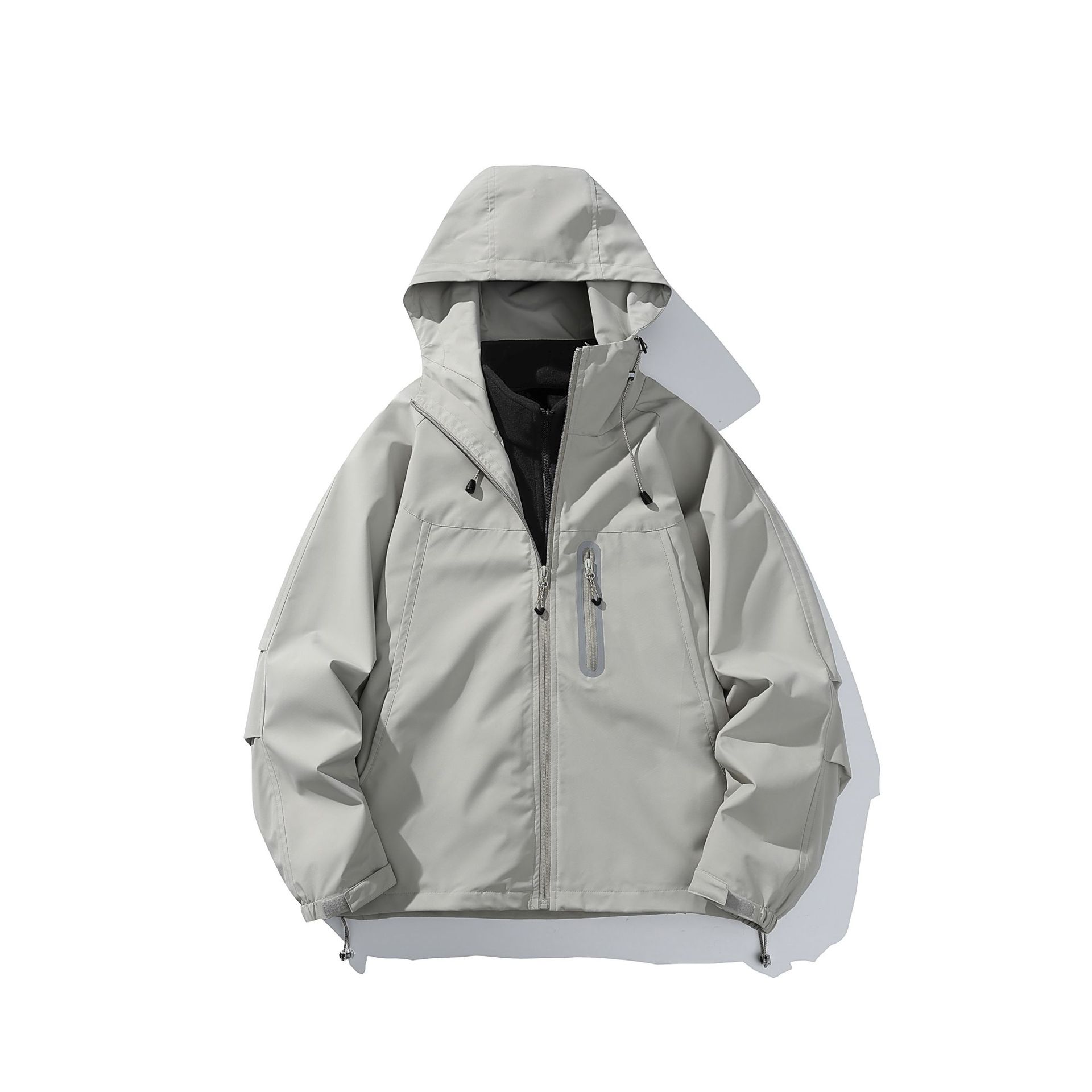 潮牌戶外防風三合一衝鋒衣輕薄羽絨服男女款搖粒絨內膽外套