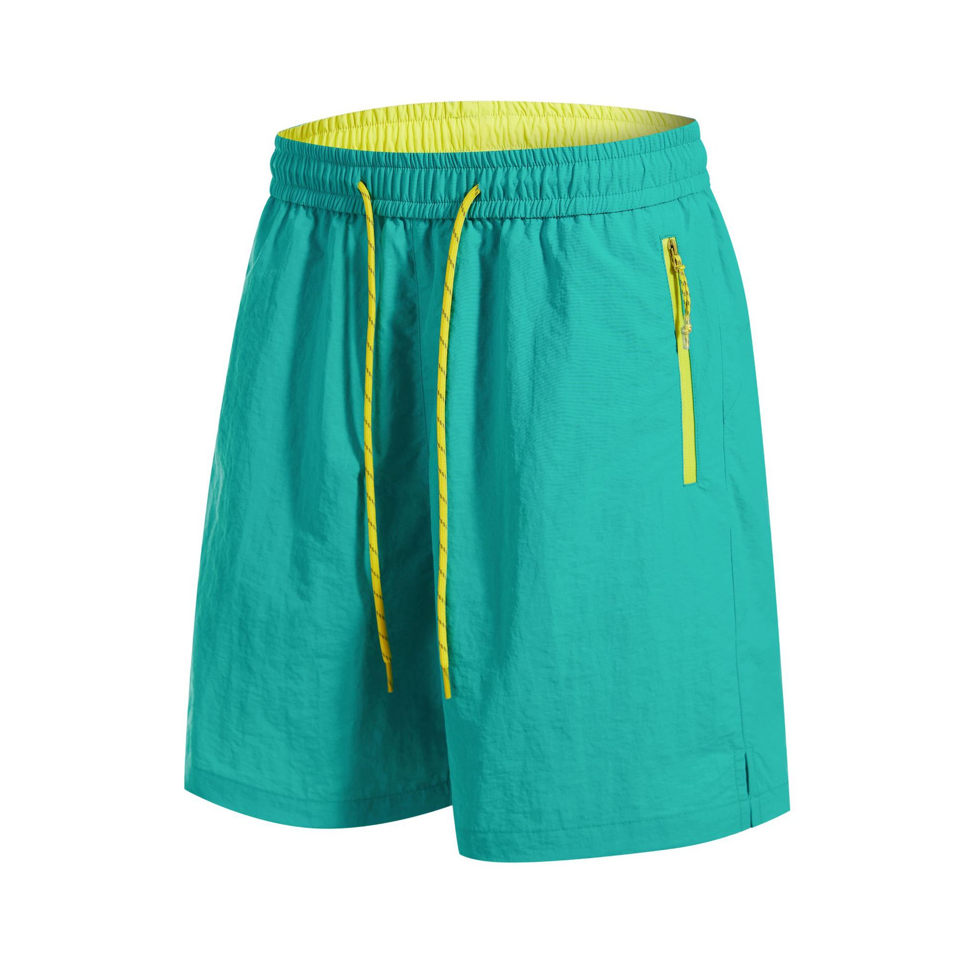 潮牌夏季拼接速幹短袖套裝男半開拉鍊吸溼運動情侶款短褲T恤