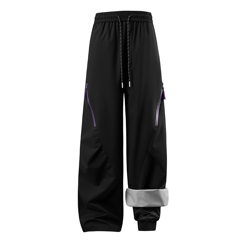 潮牌戶外三合一加厚羽絨衝鋒褲男女款防風保暖直筒工裝褲