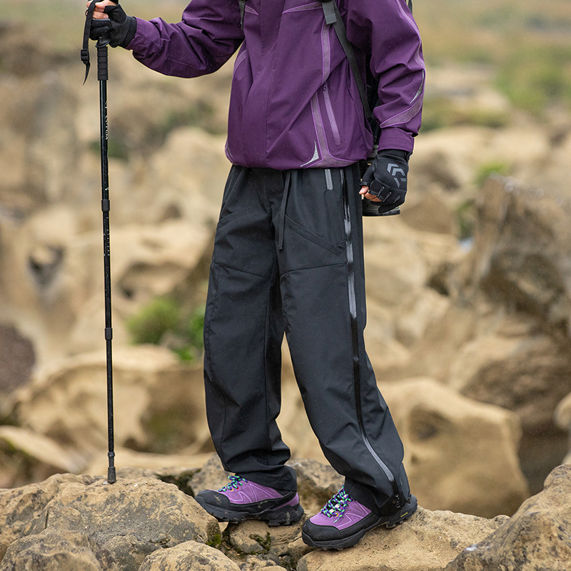 潮牌山系運動三防戶外衝鋒褲男側開拉鍊防水速幹直筒工裝褲