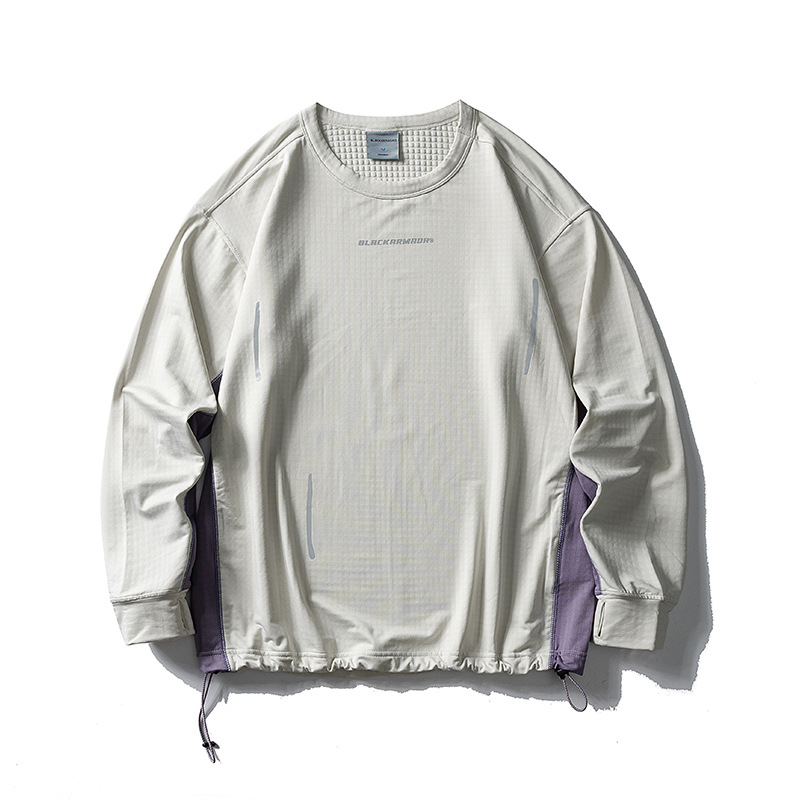 潮牌戶外運動吸溼速幹長袖T恤男女款抗菌輕量化圓領打底上衣