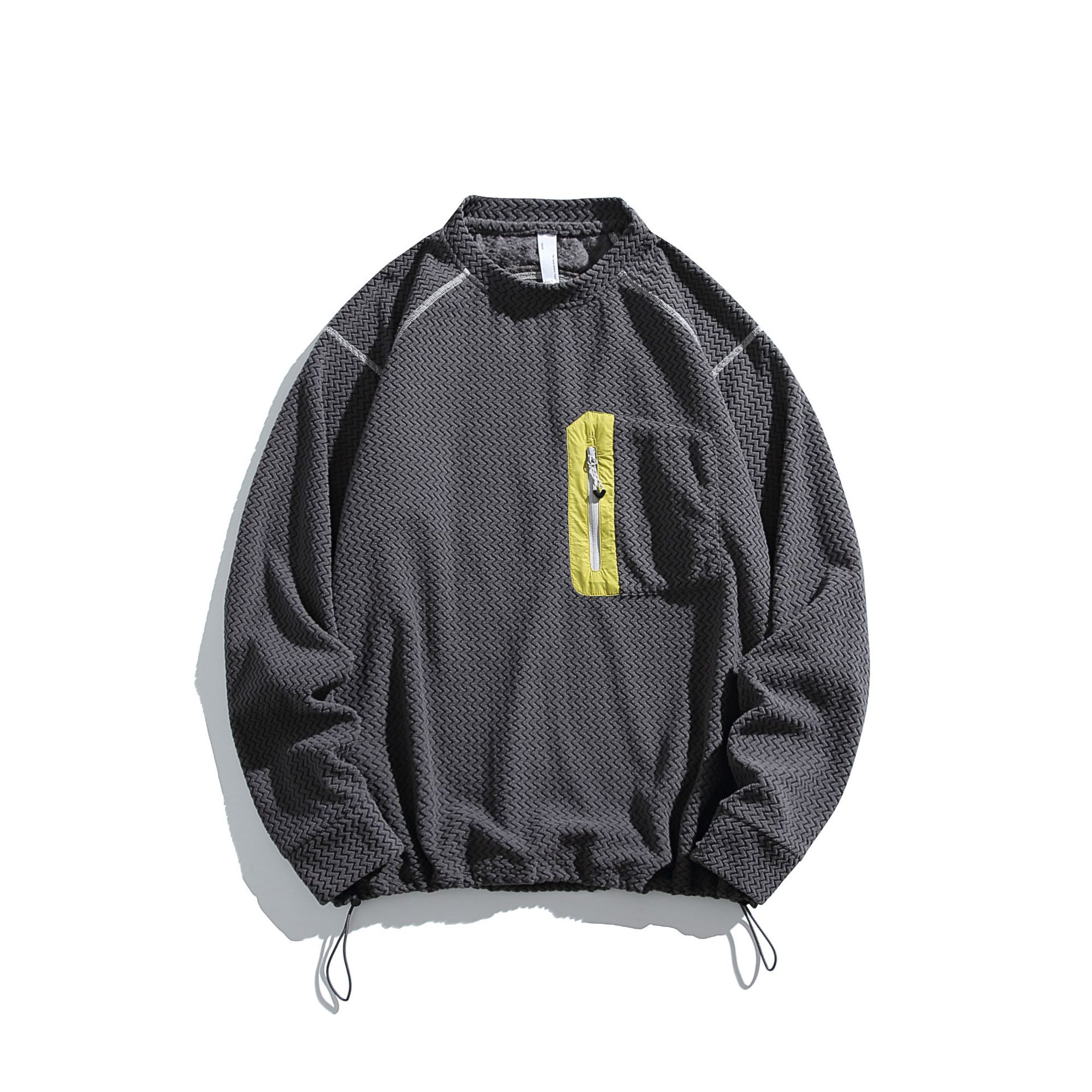 潮牌戶外巴塔波浪圓領衛衣男女款吸溼保暖抓絨長袖T恤上衣