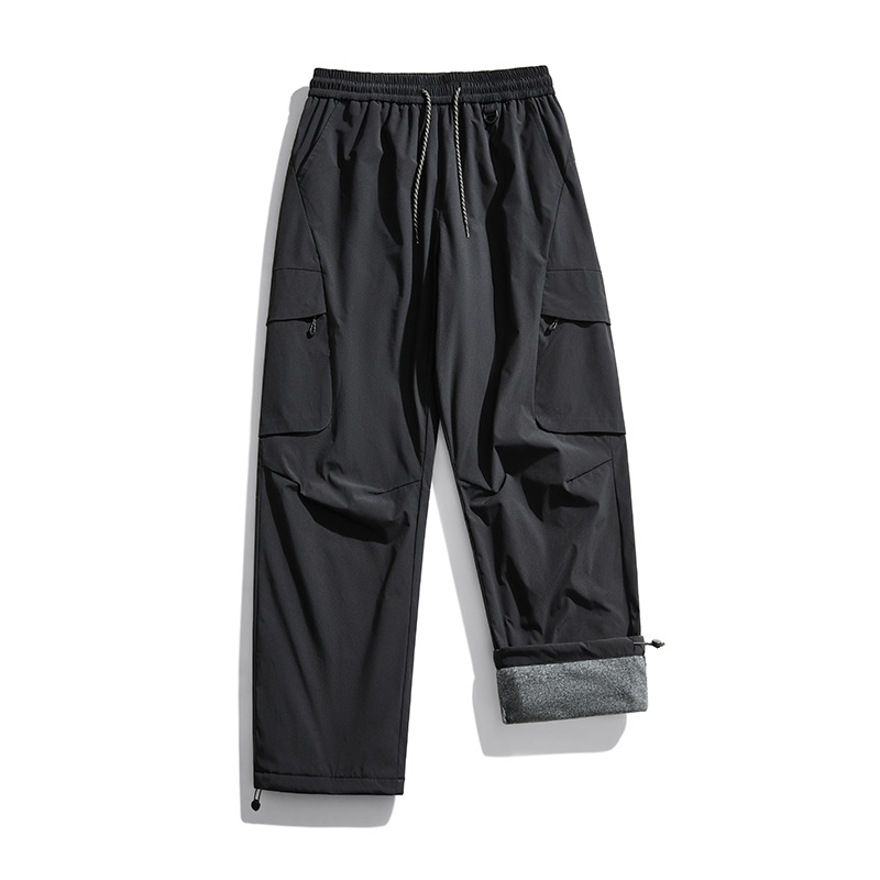 潮牌戶外登山多口袋傘兵機能工裝褲男女款加絨寬鬆休閒長褲