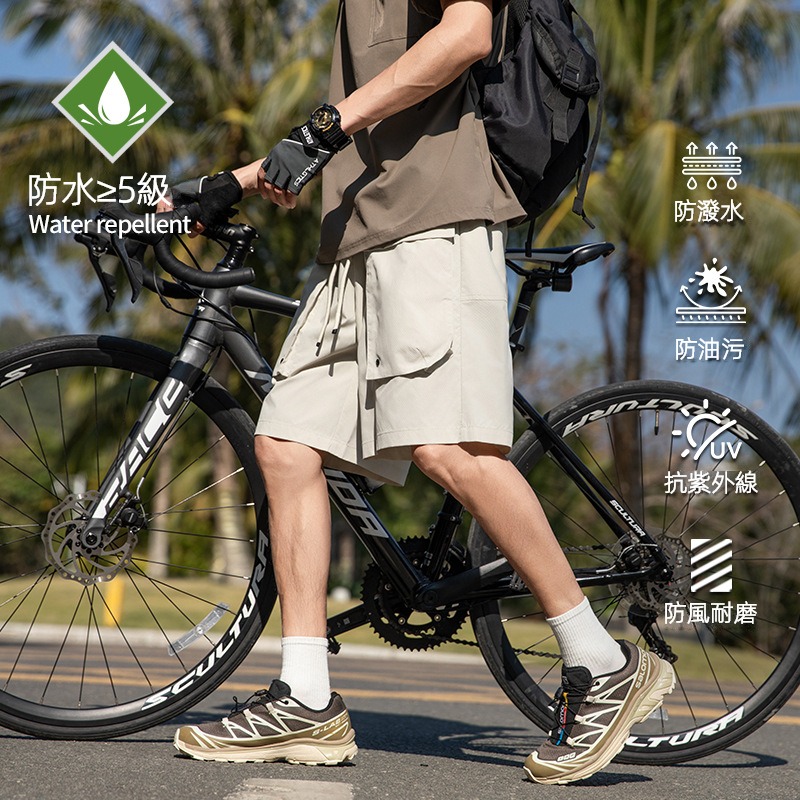潮牌戶外短褲男三防夏季山系寬鬆防水百搭休閒運動五分褲