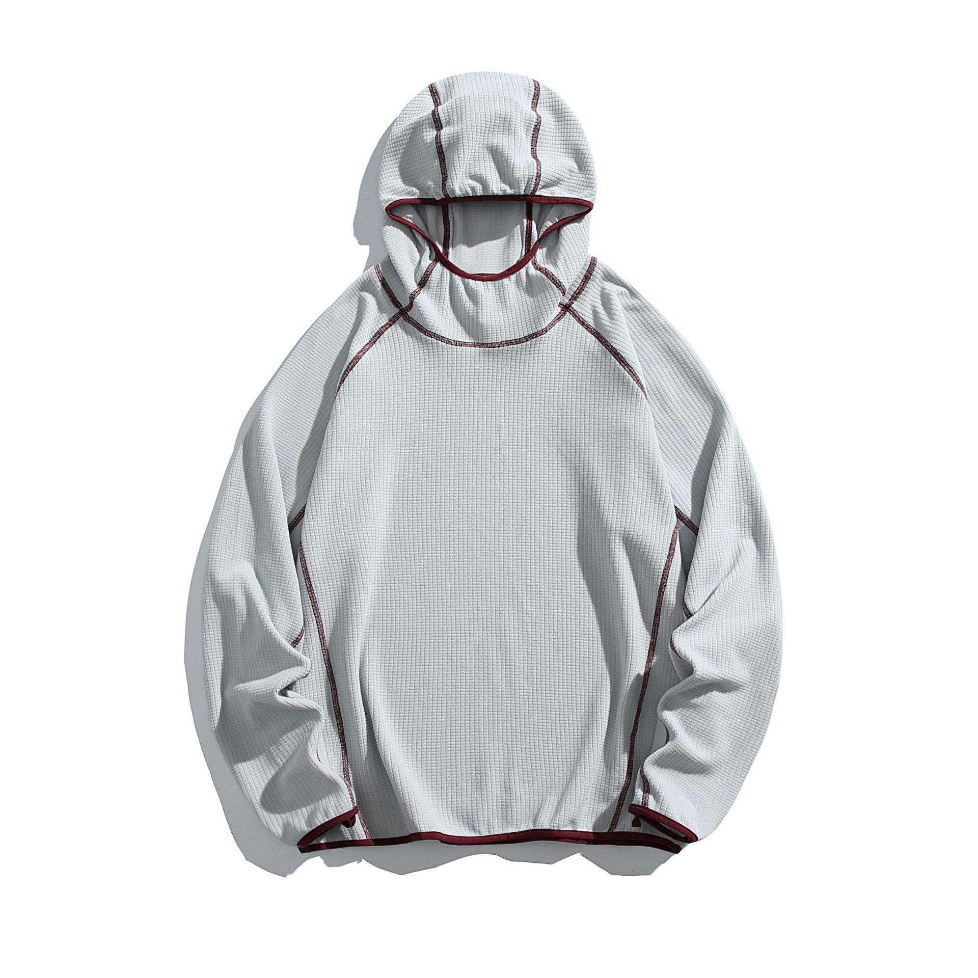 潮牌戶外哈蘇線連帽圓領衛衣男女款保暖鎖溫抓絨長袖T恤上衣