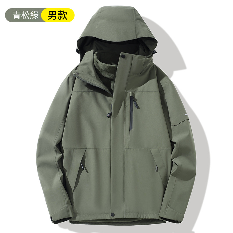 潮牌戶外暴雨級三合一衝鋒衣可拆內膽防水防風戶外登山服