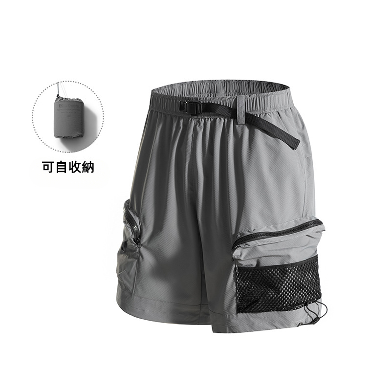 潮牌戶外短褲男山系夏季運動休閒百搭五分褲可收納寬鬆透氣