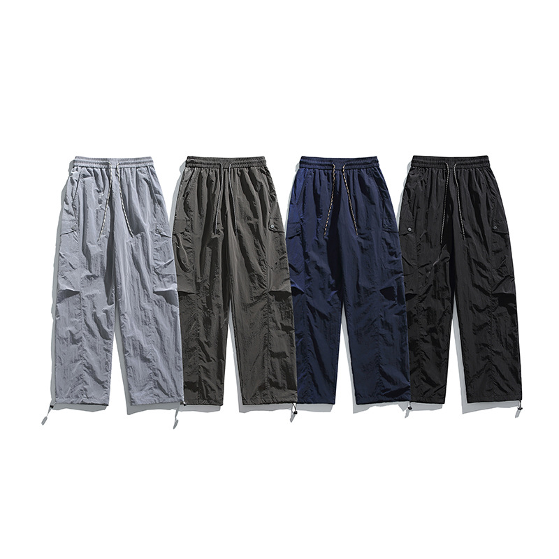 潮牌戶外金屬尼龍三防潑水工裝褲男輕量化徒步運動休閒褲子