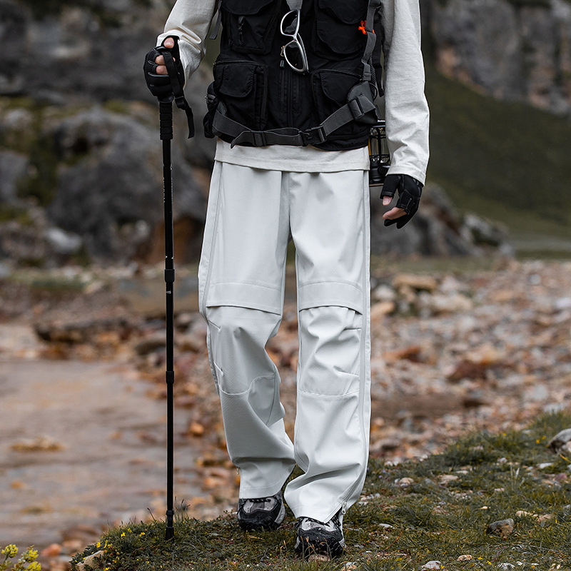 潮牌秋季三防傘兵褲男女款防水防風戶外衝鋒褲工裝休閒褲