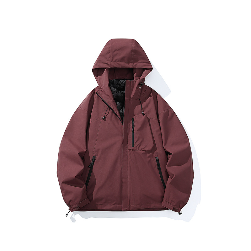 潮牌戶外運動防風三合一衝鋒衣輕薄羽絨服男女款搖粒絨外套