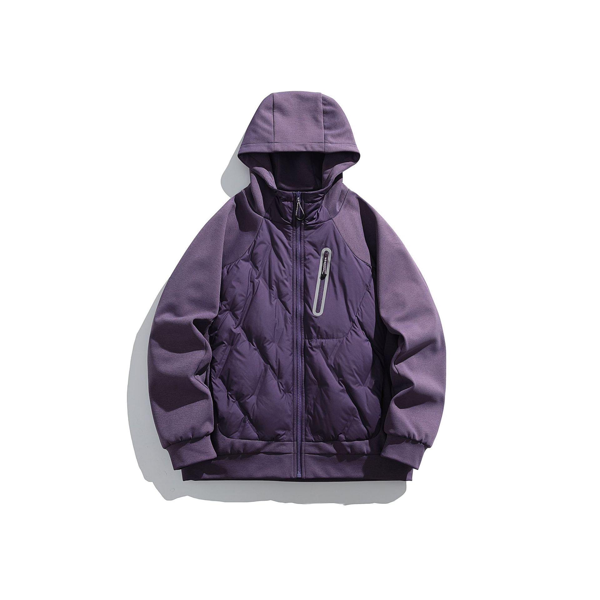 潮牌白鴨絨90輕薄情侶拼接羽絨服保暖防風連帽羽絨上衣外套