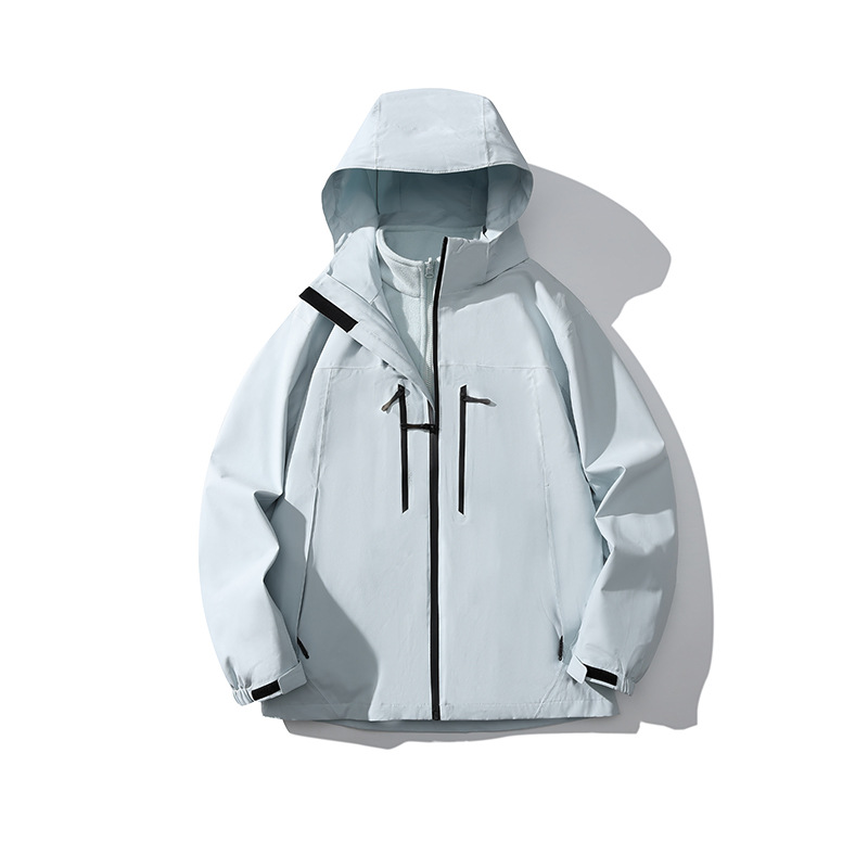 潮牌防水單層衝鋒衣男戶外登山服防風情侶款熱封真衝外套