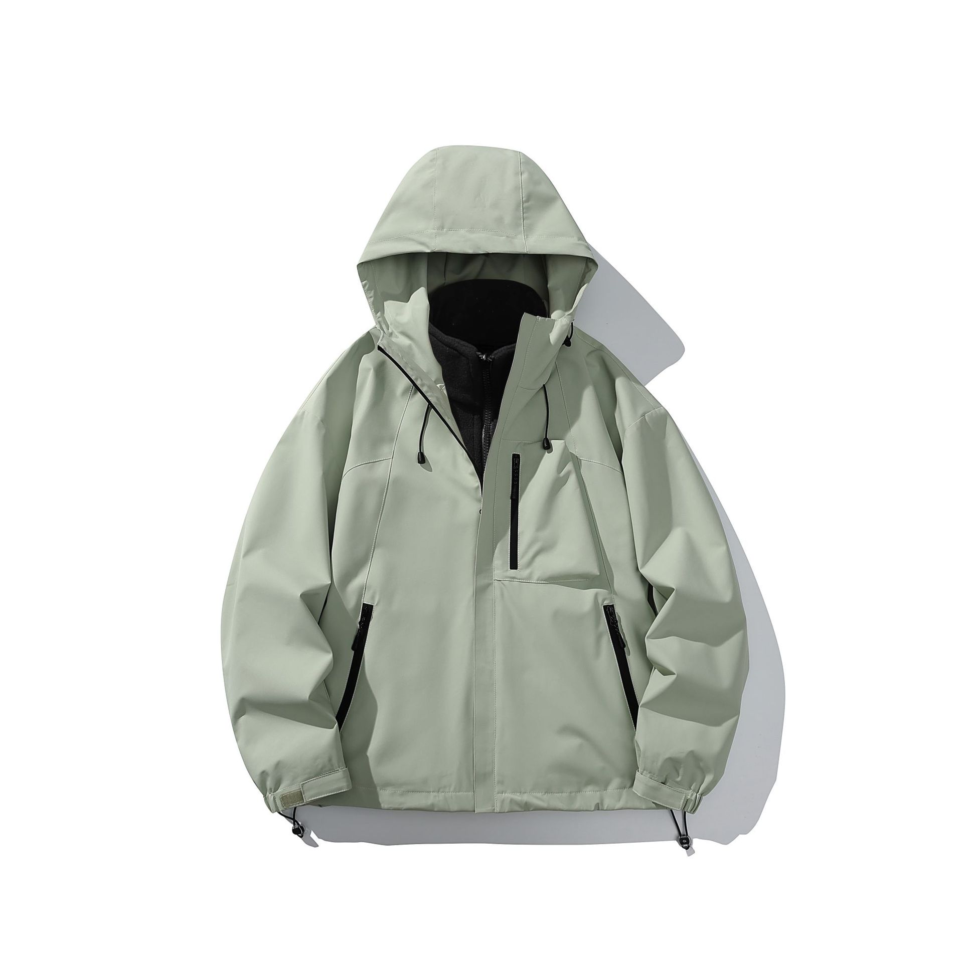 潮牌戶外運動防風三合一衝鋒衣輕薄羽絨服男女款搖粒絨外套