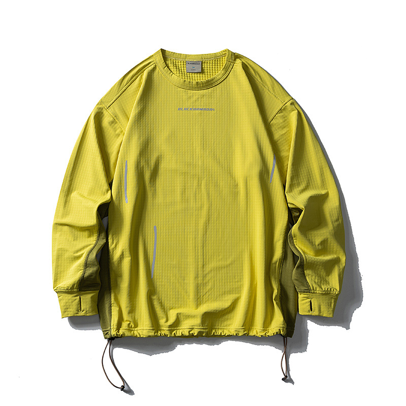 潮牌戶外運動吸溼速幹長袖T恤男女款抗菌輕量化圓領打底上衣