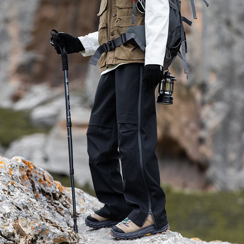 潮牌秋季三防傘兵褲男女款防水防風戶外衝鋒褲工裝休閒褲