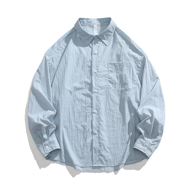 潮牌夏季戶外運動防曬衣男輕薄透氣防紫外線修身情侶款襯衫