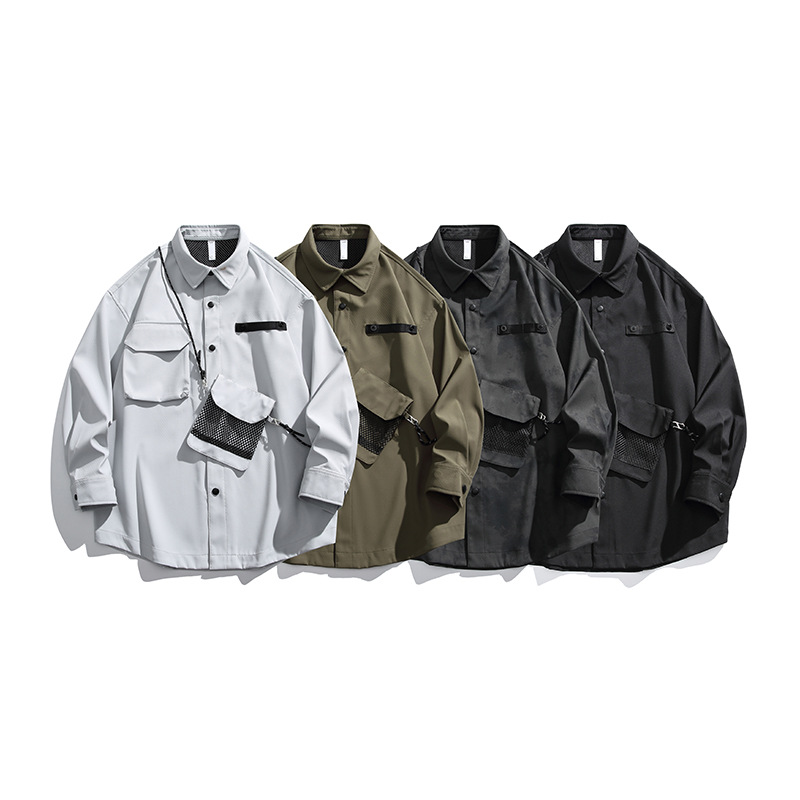 IZEXX潮牌山系三防衝鋒上衣大口袋防水防風戶外機能風襯衫男女款