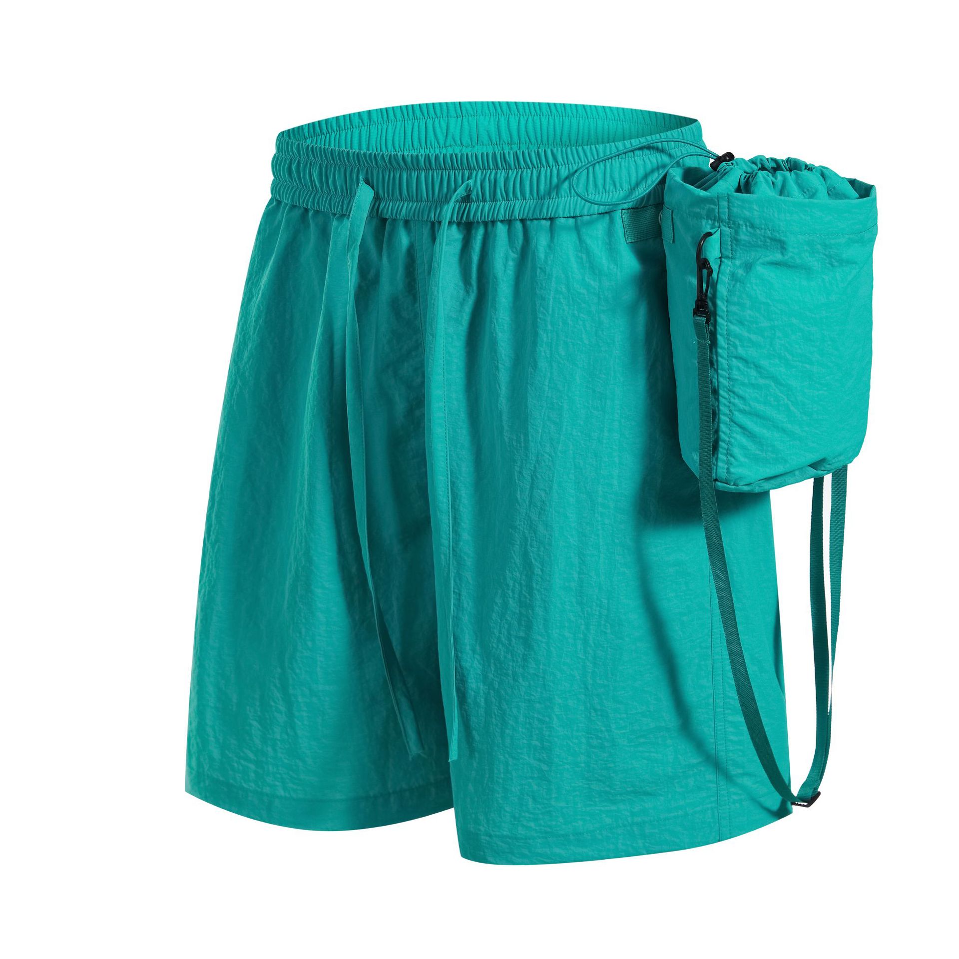 潮牌夏季線條設計速幹短袖T恤短褲套裝男圓領情侶運動五分褲