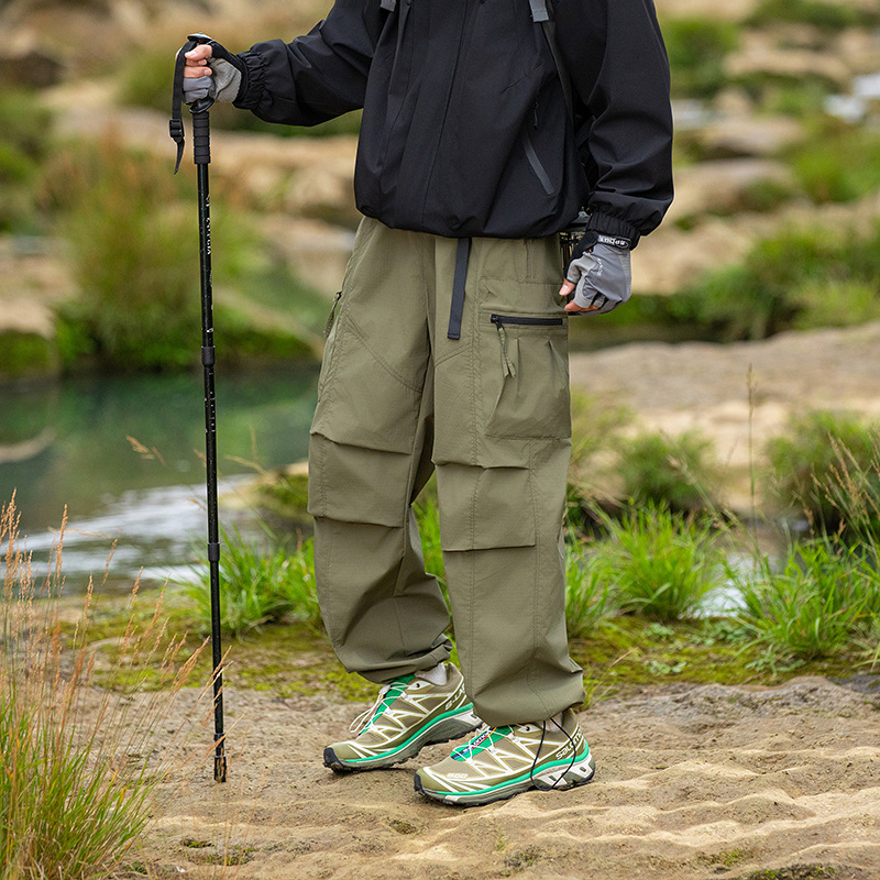 潮牌春季新款戶外三防衝鋒褲男防水一褲兩穿休閒工裝長褲