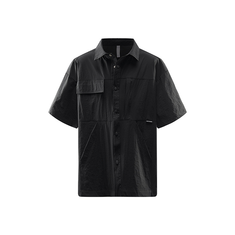 潮牌戶外短袖男UPF50夏季百搭休閒運動速乾防紫外線情侶襯衫