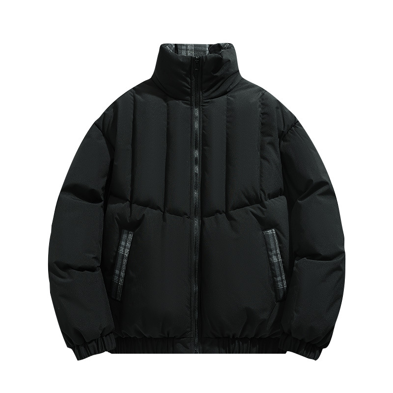 潮牌秋冬立領拼接保暖棉服男女加厚鎖溫休閒棉衣情侶麵包服