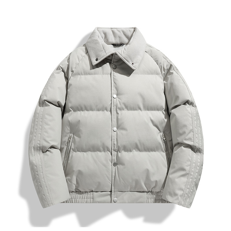 潮牌秋冬加厚保暖棉服男女翻領紐扣鎖聞麪包服情侶棉衣外套