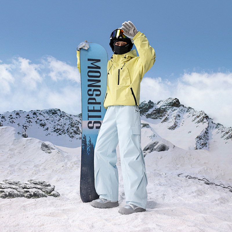 潮牌秋冬戶外防風加厚滑雪褲男女款防潑水保暖衝鋒褲工裝褲