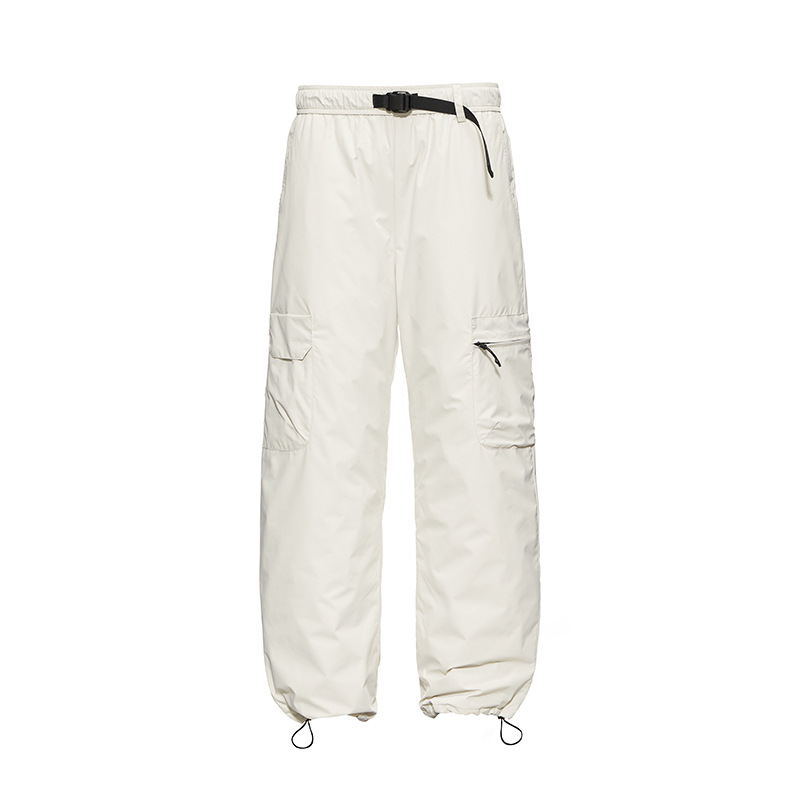 潮牌羽絨褲男冬季戶外徒步登山工裝防水防寒情侶寬鬆滑雪褲