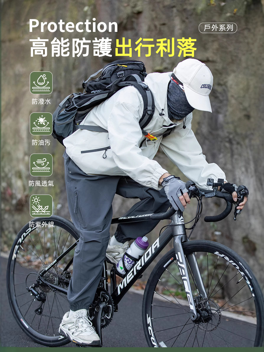 潮牌春季新款戶外防水衝鋒褲男女寬鬆運動直筒工裝休閒長褲