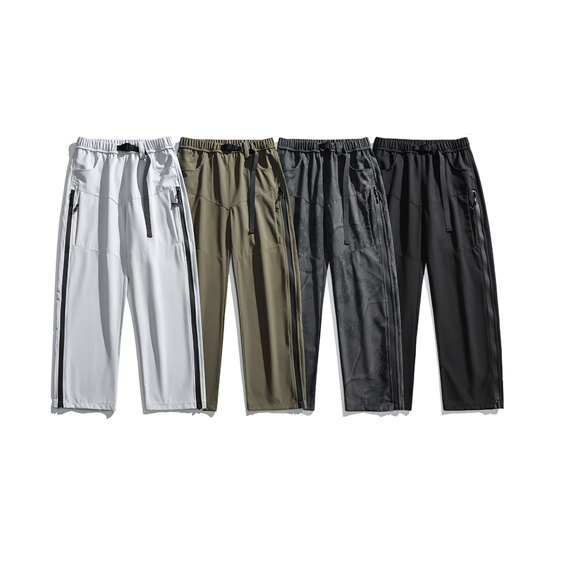 潮牌防水加絨衝鋒褲男戶外運動防風登山褲機能直筒工裝褲