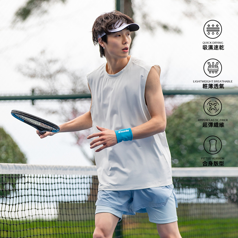 潮牌夏季冰絲速幹運動背心男寬鬆無袖跑步健身坎肩無袖上衣