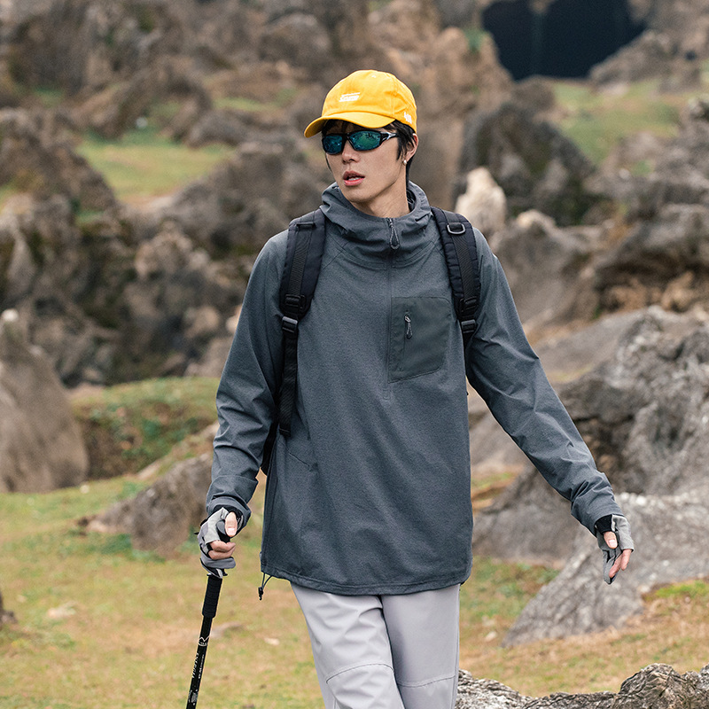 潮牌山系戶外運動衝鋒速乾長袖T恤鳥家防水登山健身休閒上衣