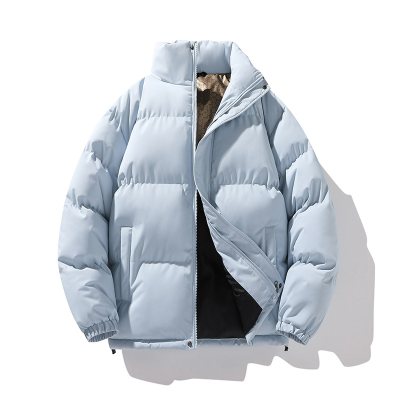 潮牌秋冬石墨烯保暖棉衣男女寬鬆立領麪包服情侶款防風外套