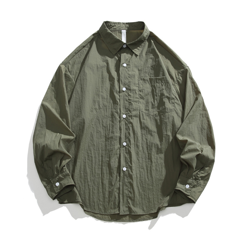 潮牌夏季戶外運動防曬衣男輕薄透氣防紫外線修身情侶款襯衫