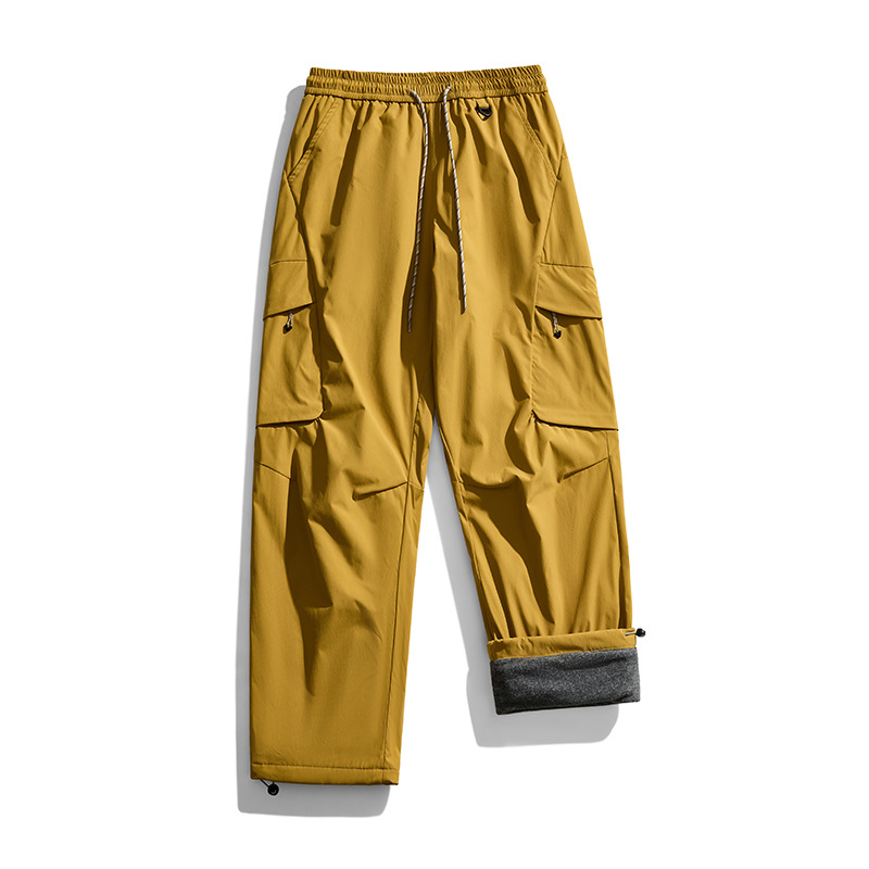 潮牌戶外登山多口袋傘兵機能工裝褲男女款加絨寬鬆休閒長褲