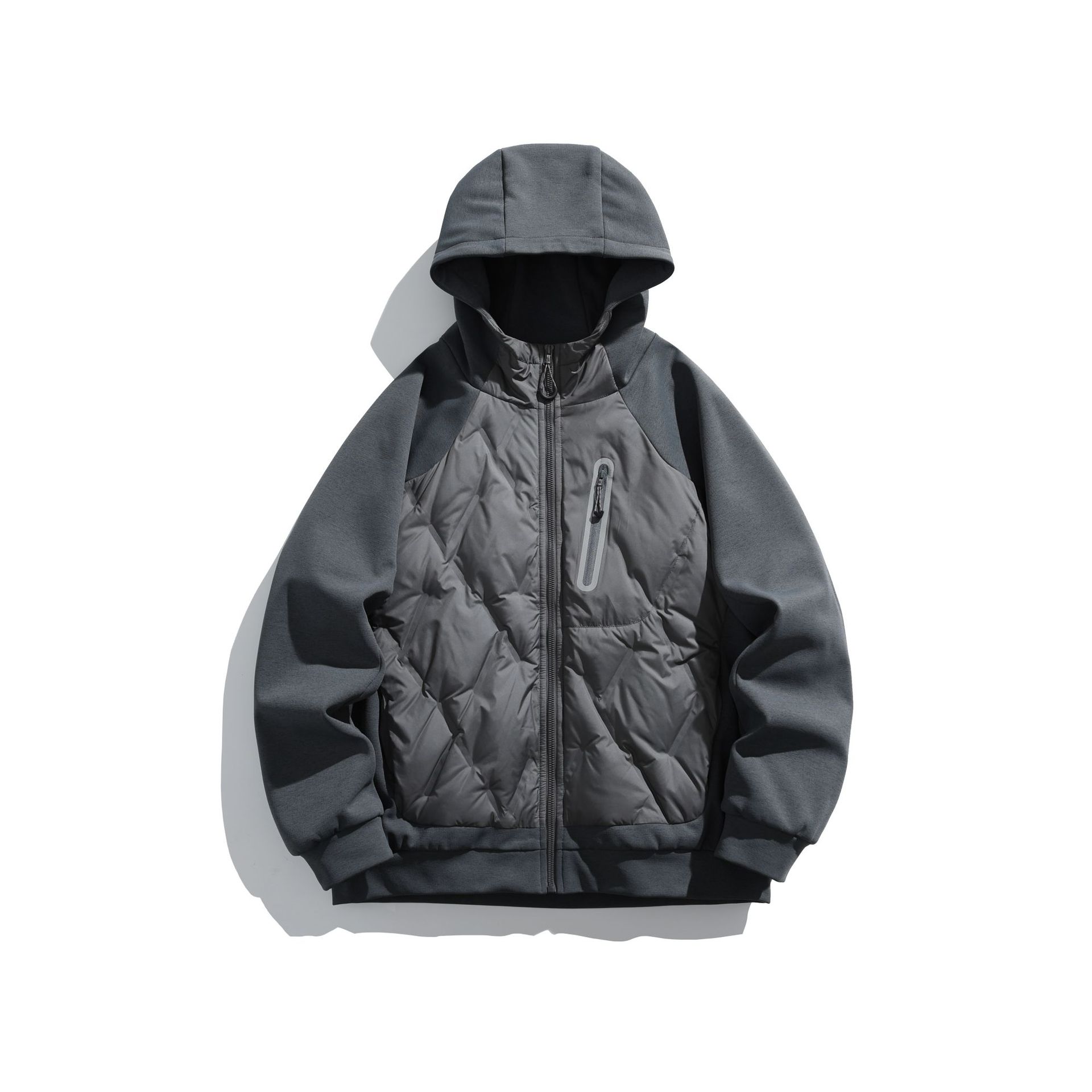 潮牌白鴨絨90輕薄情侶拼接羽絨服保暖防風連帽羽絨上衣外套