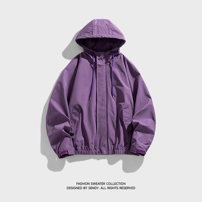 潮牌山系戶外運動防風夾克男寬鬆拼接情侶款百搭防潑水外套