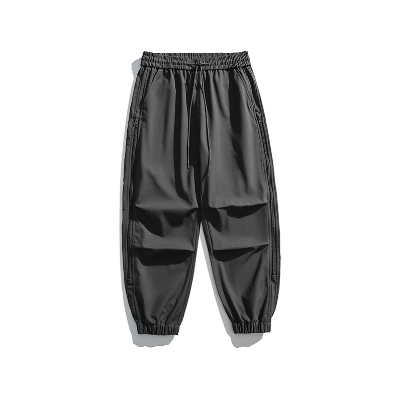 潮牌戶外衝鋒褲男山系工裝褲旅行登山攀巖褲側開束腳九分褲