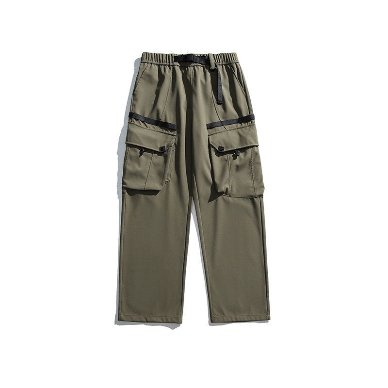 潮牌新款機能風速幹防水衝鋒褲山系戶外休閒工裝長褲男