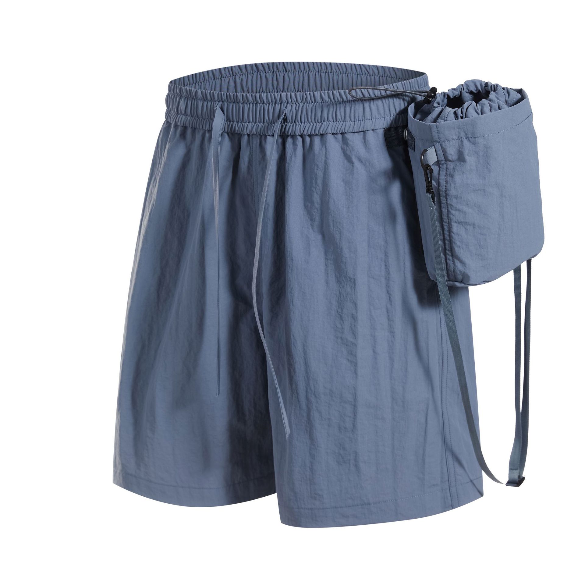 潮牌夏季線條設計速幹短袖T恤短褲套裝男圓領情侶運動五分褲