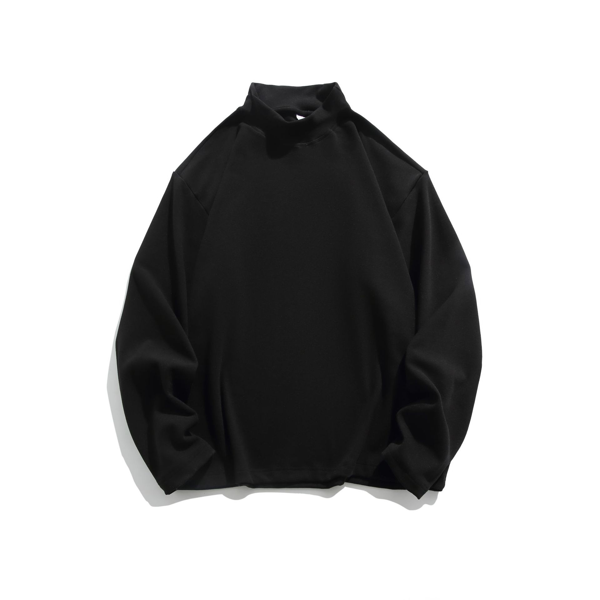 潮牌秋冬保暖加厚德絨長袖T恤男女打底衫圓領情侶內搭上衣